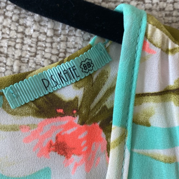 P.S. Kate colorful racerback tank top with zipper back. - Picture 5 of 6